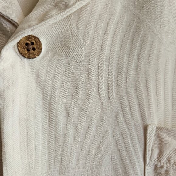 Tommy Bahama Silk Button Down Cream Short Sleeved Shirt Mens XL Relax Fit - Picture 3 of 15